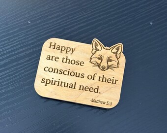 Wood Magnet - 2026 JW Year Text | Laser Engraved Scripture Text | Fox Design
