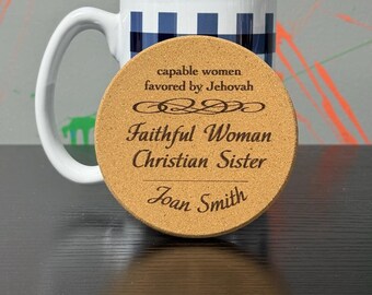 JW Sisters PERSONALIZED Cork Drink Coasters | Thickness Options Available