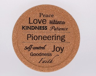 JW Pioneer and Pioneer School Cork Drink Coasters