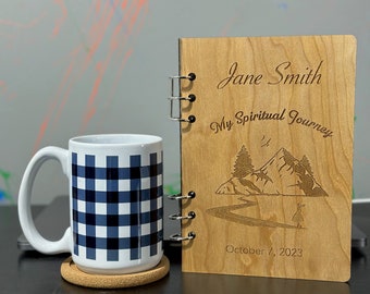 Personalized Laser Engraved Wood Cover | 6-Ring Refillable Notebook JW Baptism Gift