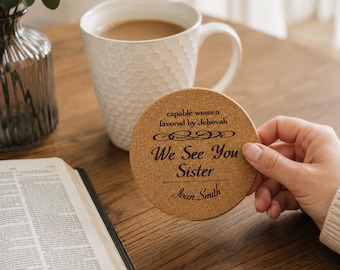 JW Sisters PERSONALIZED Cork Drink Coasters | Thickness Options Available