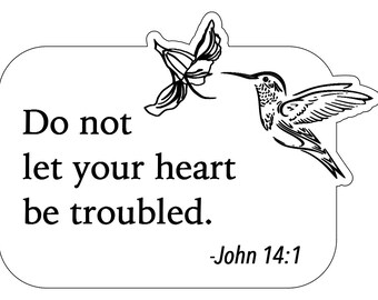 Wood Magnet - Laser Engraved Scripture Text | Hummingbird Design