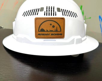 Custom Laser Engraved Hard Hat, Helmet, Cap Badge Patch Name Tag