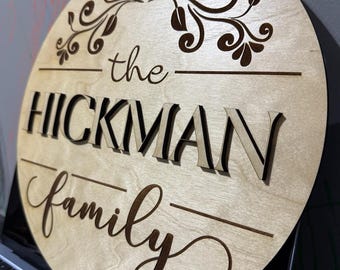 Personalized Laser Engraved Wood Name Sign: Handcrafted Wall Art | Design Options Available