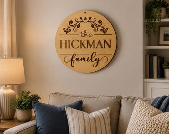 Personalized Laser Engraved Wood Name Sign: Handcrafted Wall Art | Design Options Available