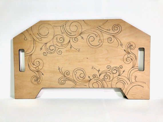 Laser-engraved Wood Lap Desk, Lap Board Floral Design 