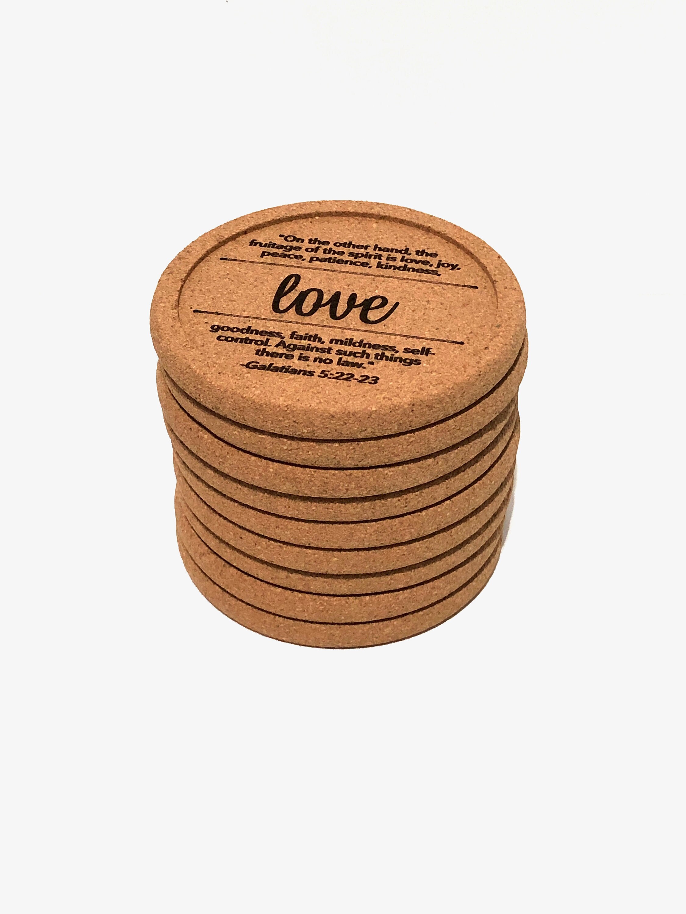 Individual Corks Fruitage of the Spirit Cork Drink Coasters | Individual OR Set of 9 - Etsy