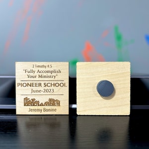 JW Pioneer School Magnet - Personalized Name Month and Year | Language Options Available