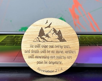 Laser-engraved Wood Magnet | Sorry for your loss | Scriptures for Encouragement | Encouragement Gift