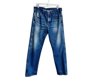 Vintage 80's/90's Rustler Straight Leg Jeans – Faded Blue Denim – Size 33
