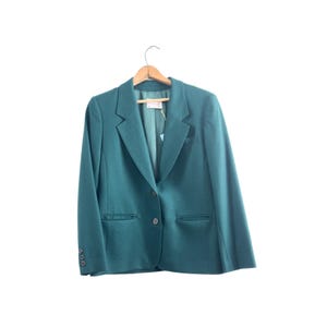 Vintage 80s/90s Pendleton Blazer Forest Green Virgin Wool XS/S Petite