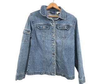 Vintage 90's/00's Express Bleus Denim Jacket Blue 100% Cotton - Small