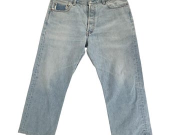 Vintae 90s - Levis 501 Straight Leg Jeans Light Wash Cotton - 36"