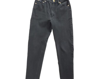 Pantalón vaquero Escada Sport negro de mezclilla, estilo vintage de los años 90/00 (herrajes dorados).