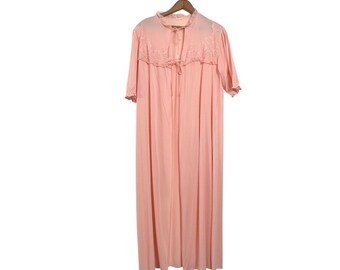 Vintage 50's Lady Andre Robe Peach Nylon - L