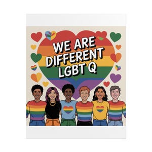 LGBTQ+ Pride Rolled Posters, Affirmation Art, Rainbow Decor, Wall Art, Equality Posters