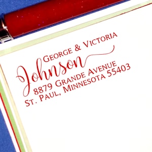 Modern Calligraphy Address Stamp, Custom Address Stamp, Modern Script, Classy, Personalized Return Address Stamp, Self Inking, Posh Address