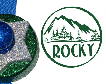 Personalized Mountain Stamp, Mountains Personalized Stamp for Kids, Gift for Hiker, Mountain Climber, Rock Climbing Gift, Rock Climber