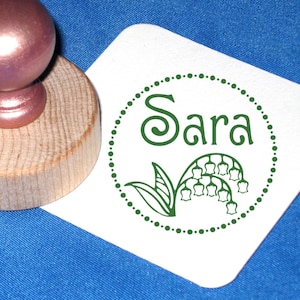 Lilies of the Valley Stamp, Flower Girls Name Stamp, Lily of the Valley, Personalized Stamp, Lillies, Lilly, Stocking Stuffer for Girls