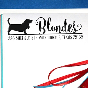 Sello de Basset Hound, sello de dirección de Basset Hound autoentintado, sello de dirección de devolución de raza de perro, idea de regalo para amantes de los perros, regalo de Navidad de papá perro 11
