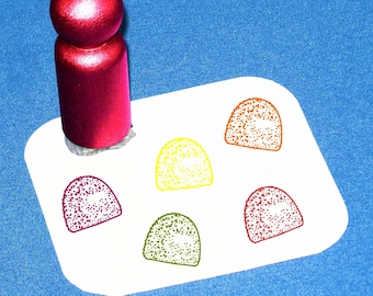 Gumdrop Rubber Stamp Tiny Gumdrop Stamp Candy, Sweets, Gummy Candy Little Stamp Journaling Stamp Peg Stamp