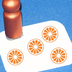 Citrus Slice Stamp Small Orange Fruit Rubber Stamp Orange Half Stamp for Dot Journal Summer Craft Little Lemon Slice Lime Grapefruit Stamp
