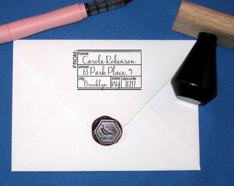 Custom Address Stamp, Retro Hand-Written Form Style, Personalized Return Address, Fun Address Stamp, Shipping Label Style, Girlfriend Gift