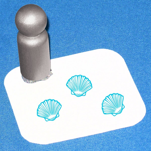 Clam Shell Little Rubber Stamp Small Seashell Stamp Scallop Shell Mini Beach Theme Journaling Stamp Cockle Shell Peg Stamp Summer Craft Idea