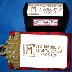Custom Craftsman Style Monogram Self Inking Return Address Classic Mission Style Address Label Arts and Crafts Monogram