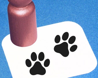 Paw Print Stamp Simple Dog Paw Rubber Stamp Paw Stamp for Calendar Journaling Stamp Two Sizes of Plain Paw for Dot Journal, Reward Card Pets
