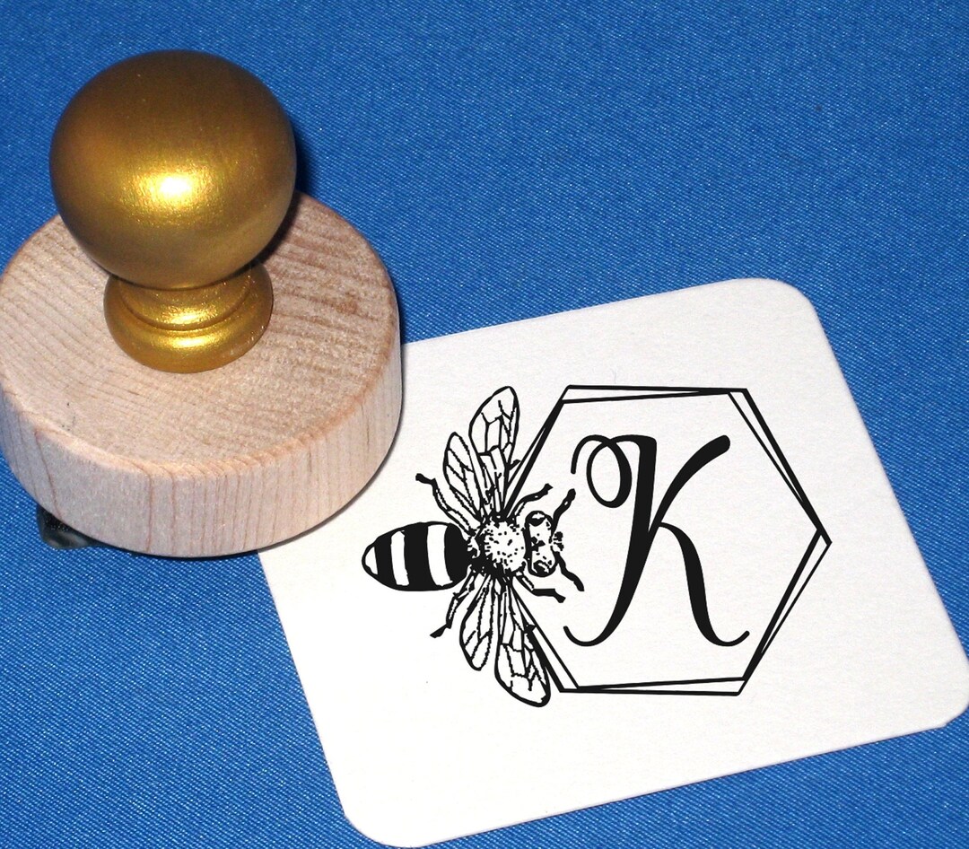 Honey Bee Personalized Stamp, Honey Bee Monogram, Stocking Stuffer, Bumble Bee, Bee