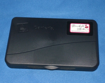 Black Inkpad, Full Size Black Stamp Pad with Hinged Lid