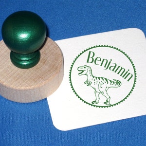 Dinosaur Name Stamp, T-rex Personalized Stamp, Tyrannosaurus Rex Stamp for Kids, Trex Stamp, Dinosaur Custom Stamp, Stocking Stuffer,