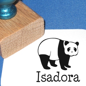 Gepersonaliseerde panda-stempel, aangepaste kinderpanda-stempel, naamstempel pandabeer, gepersonaliseerde panda-stempel, kerstcadeau voor Tween