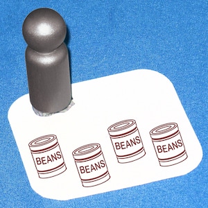 Can of Beans Stamp, Little Baked Beans Rubber Stamp, Tin Can Stamp, Can of Beans Little Stamp Journaling Stamp, Planner Stamp, Funny