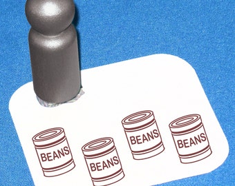 Can of Beans Stamp, Little Baked Beans Rubber Stamp, Tin Can Stamp, Can of Beans Little Stamp Journaling Stamp, Planner Stamp, Funny