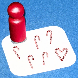 Candy Cane Stamp, Little Candycane Rubber Stamp, Christmas Stamp Set, Peppermint Stick Stamp, Candy Hook Left Right 2 Sizes, Planner Stamps