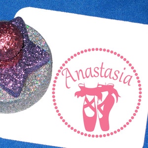 Ballet Personalized Stamp, Ballerina Gift, Custom Ballerina Gift, Name Stamp, Ballet Slipper, Dance Teacher Gift, Dance Class, Pointe Shoes