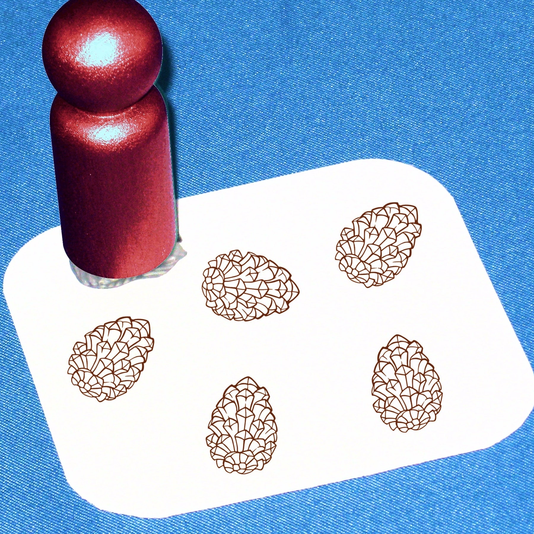 Pinecone Stamp Little Pine Cone Rubber Stamp Small Pinecone Stamps 3…