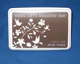 Brown Ink Pad, Brown Stamp Pad, Hero Arts Cup O' Joe Ink Pad, Ranger Ink Pad, Simon Hurley Dye Ink Pad Weeping Willow, Made In USA, Archival