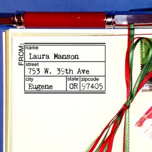 Custom Address Stamp, Type-Written Retro Form Style, Personalized Return Address, Fun Address Stamp, Shipping Label Style, Typewriter Font