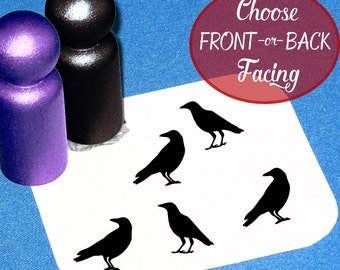 Crow Stamp Little Crow Silhouette Rubber Stamp Small Raven Stamps Two Styles of Tiny Crow Stamp Set Corvus Carrion Crow Black Bird Standing