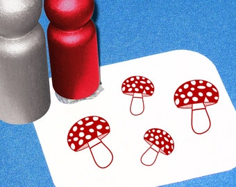 Mushroom Stamp, Little Mushroom Rubber Stamp, Toadstool Rubber Stamp, Amanita Mushroom Stamp, Forest Planner Stamps