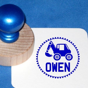 Bauarbeiter personalisierte Stempel, Bagger Namen Stempel, Bagger, kleiner Junge Stocking Stuffer, Baustellen-Party