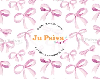 Patrón sin costuras de lazos de coqueta rosa
