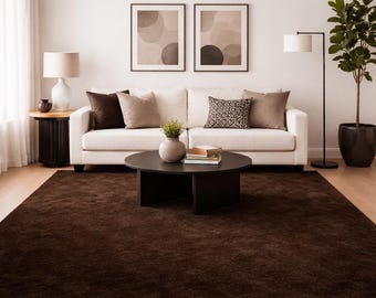 Handmade Tufted Brown Rug Minimalist Living Room Carpet Modern Neutral Area Rug Soft Luxury Home Decor 5x8 6x9 8x10 9x12