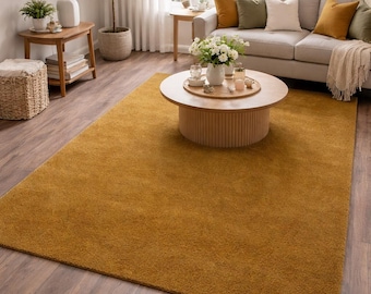 8x10 ft Mustard Tufted Rug Handmade Modern Area Rug Soft Living Room Decor Carpet 4x6 5x8 6x9 7x10 8x10 9x12 9x13