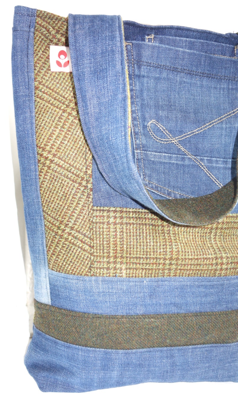 Denim and Tweed Tote Bag