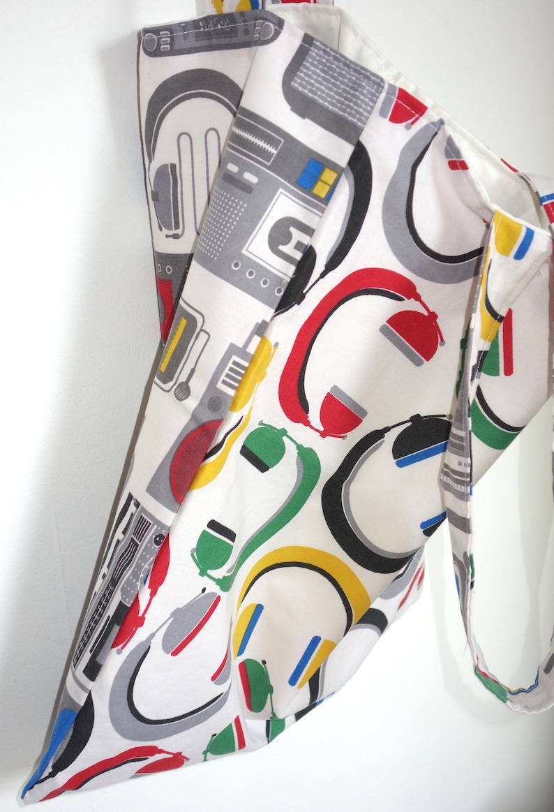 Retro Music Fabric Tote
