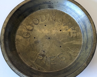 Antique Goodman's Pies Advertising Pie Tin, Embossed Bakery Pie Pan, Vintage Farmhouse Kitchen Decor, Old Baking Collectible